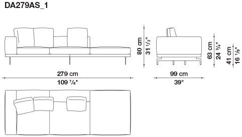 B&B Italia 3-х местный тканевый диван с шезлонгом Dock sun-id-1355318 - Вид №96