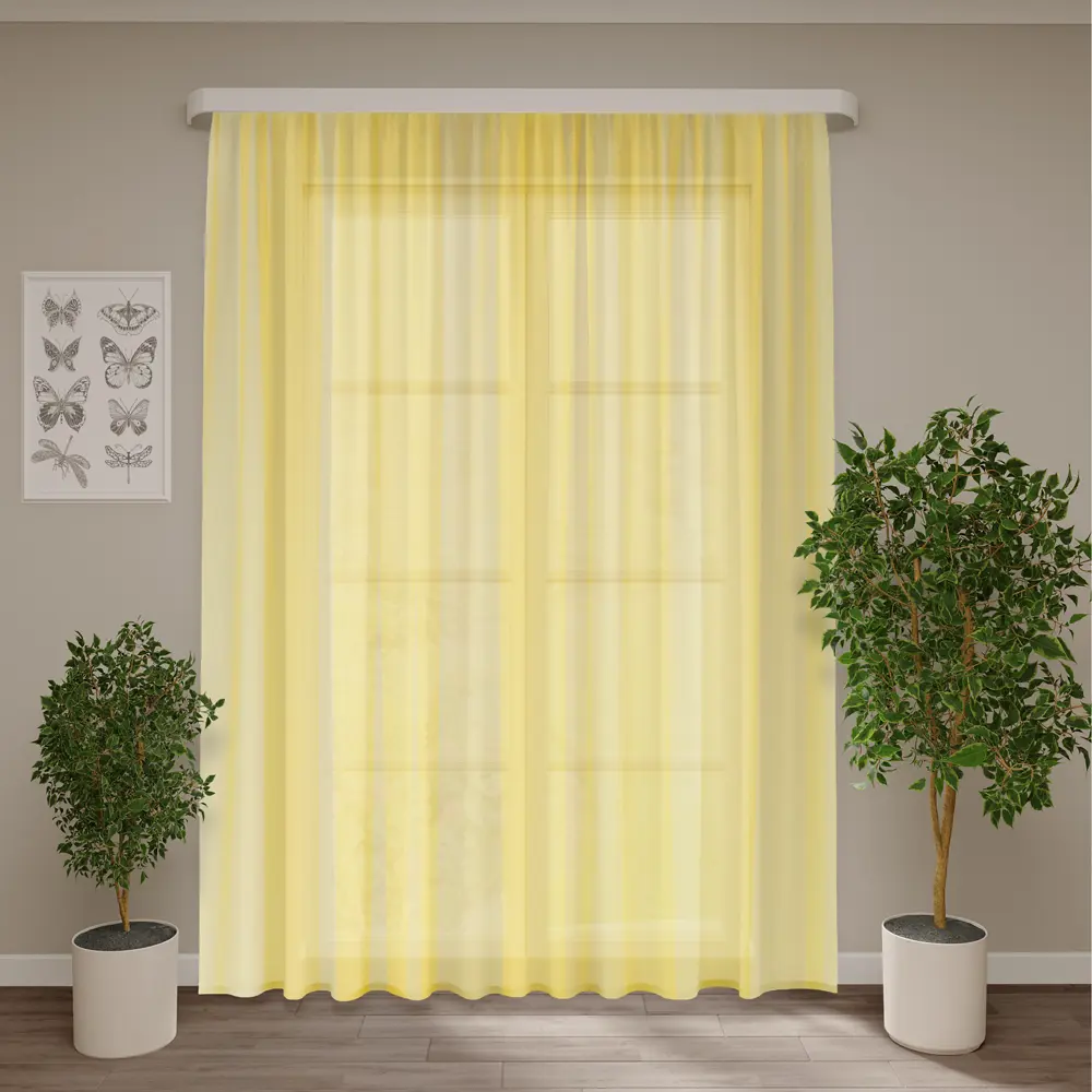 INSPIRE Polyone Banana - тюль вуаль светло-желтый 300×280 см 89297637 STLM-1422559