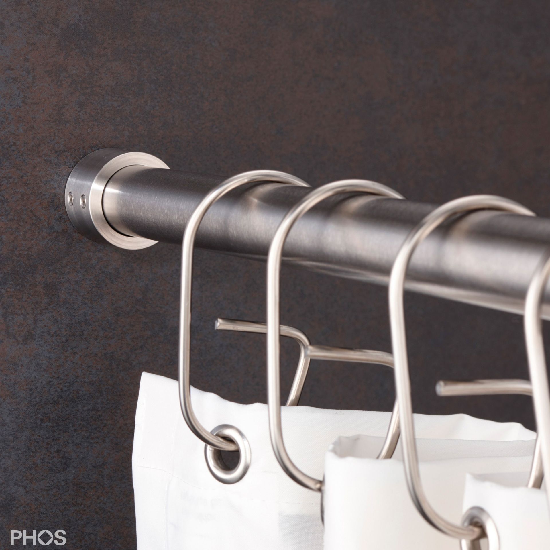 DSRN20-1 Карниз для душевой занавески в виде трубки ø20 мм от 50 до 100 см - на заказ PHOS  - Вид №2