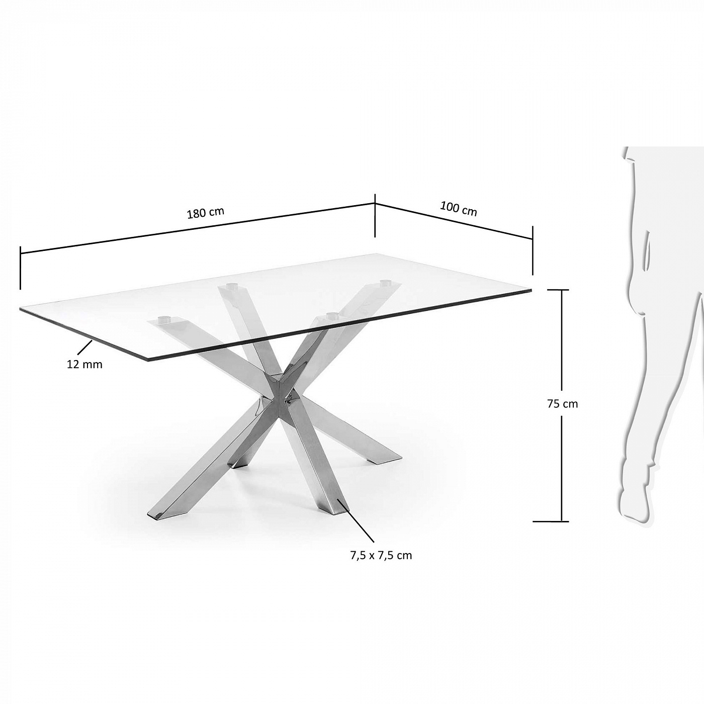 045388 Стол стеклянный обеденный Arya La Forma Argo - Вид №2