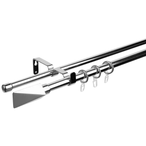 Карниз двухрядный раздвижной Inspire Грани 160-300 см цвет хром 81976820 STLM-2095334