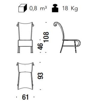 Стул из плетеной полиэтиленовой проволоки с высокой спинкой MOROSO M'afrique ARCH-00143465 - Вид №15
