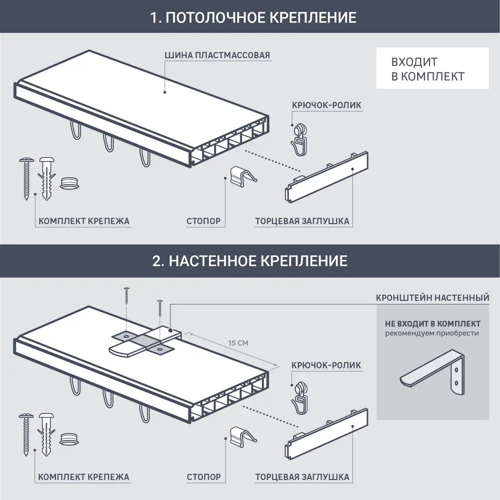 Карниз трехрядный Legrand Эдельвейс 300 см пластик цвет мокко 85881706 STLM-2038004 DOMLEGRAND  - Вид №3