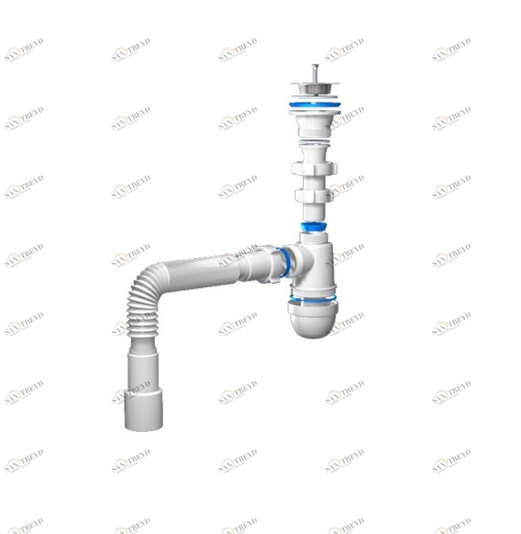Сифон 1 1/2х40 с гибкой трубой 40х40/50 С0115 АНИ С0115 АНИ пласт 151734