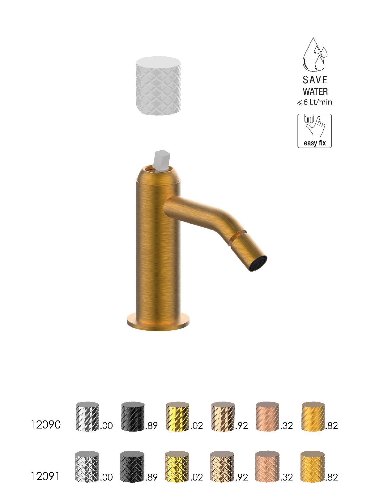 Однорычажный смеситель для биде с автоматическим сливом Rubinetterie Frattini Pepe XLS ARCH-00091461 - Вид №3