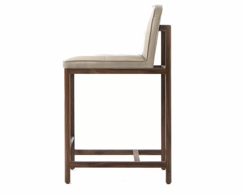 BassamFellows Стул из мягкой кожи со спинкой Wood frame dining Cb-542 - Вид №2