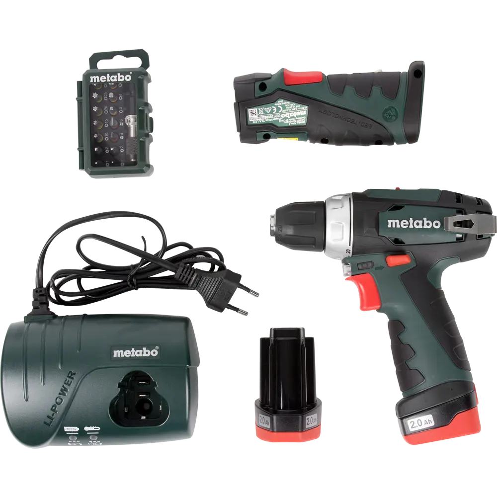 Шуруповерт аккумуляторный Metabo Powermaxx BS, 10.8 В Li-ion 2x2 Ач STLM-2037762 - Вид №4