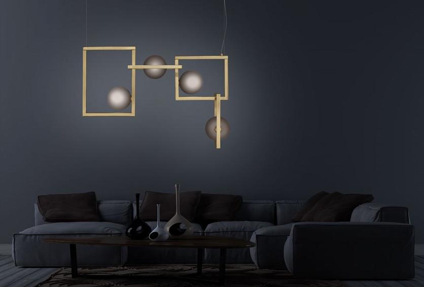 Euroluce Lampadari Подвесной светильник из металла и пирекса Rhythm sun-id-1468251 - Вид №2