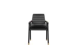 Кожаный мягкий стул с подлокотниками