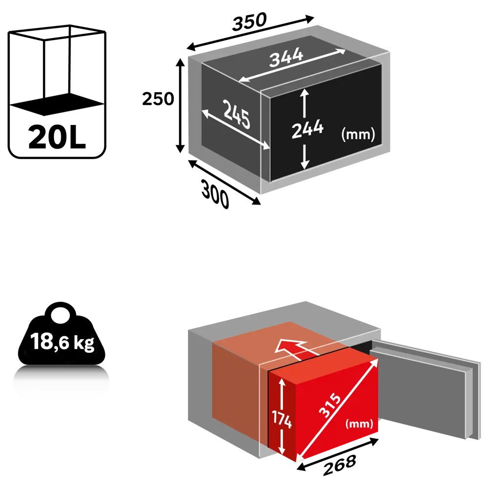 Сейф мебельный Standers N3, ключевой замок, 20 л STLM-2057601 - Вид №9