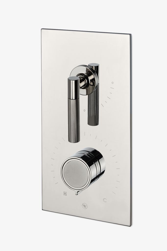 BTH32C Интегрированная трима для термостата и регулировки громкости серии Bond Union с гильошированной ручкой и рычажными ручками Waterworks