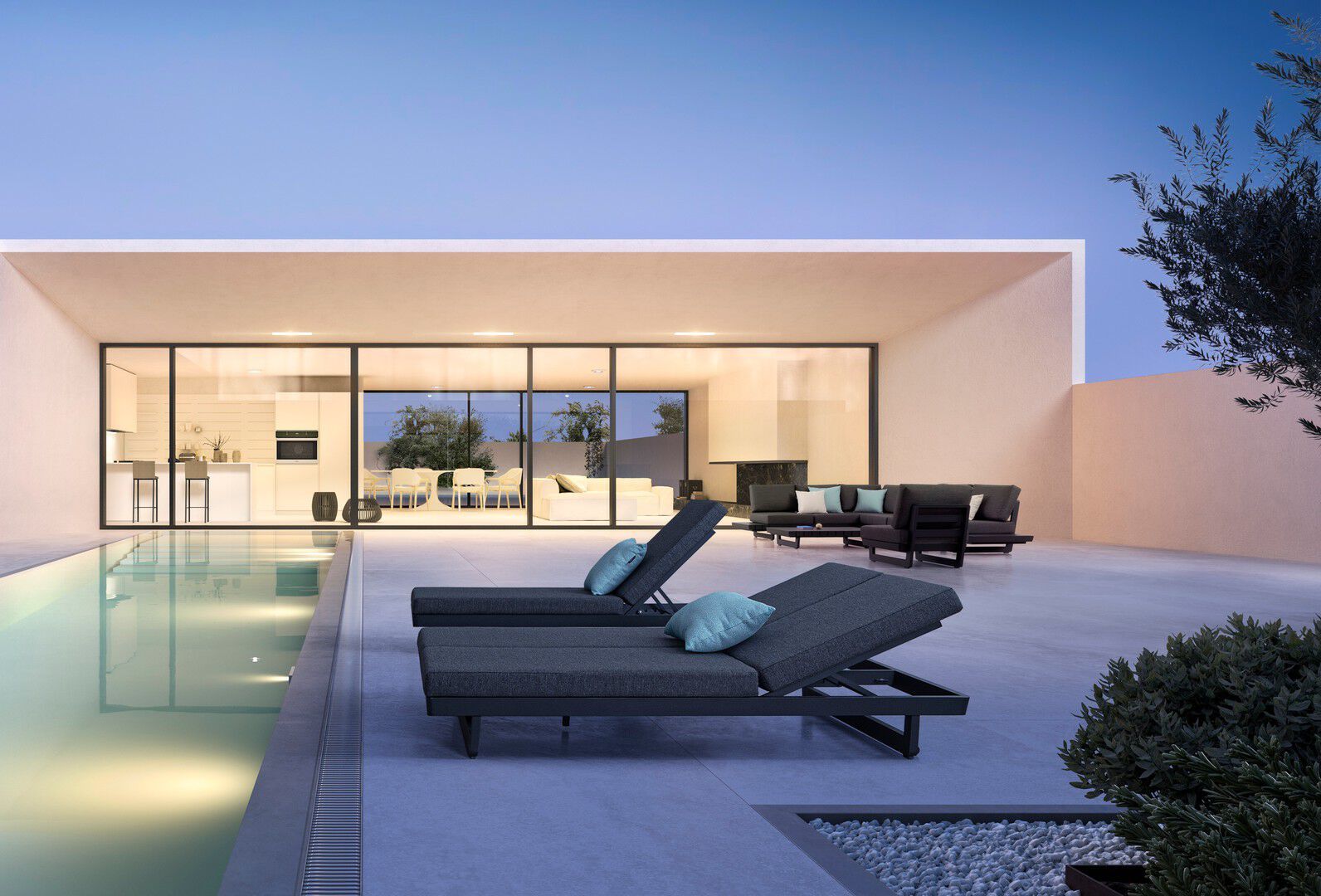 Двуспальная Садовая кровать с откидной спинкой из ткани BIZZOTTO Infinity ARCH-00146057 - Вид №26