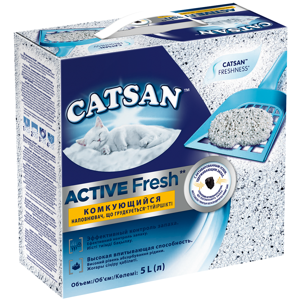 ПР0056316 Наполнитель для кошачьего туалета Active Fresh, комкующийся 5л CATSAN 