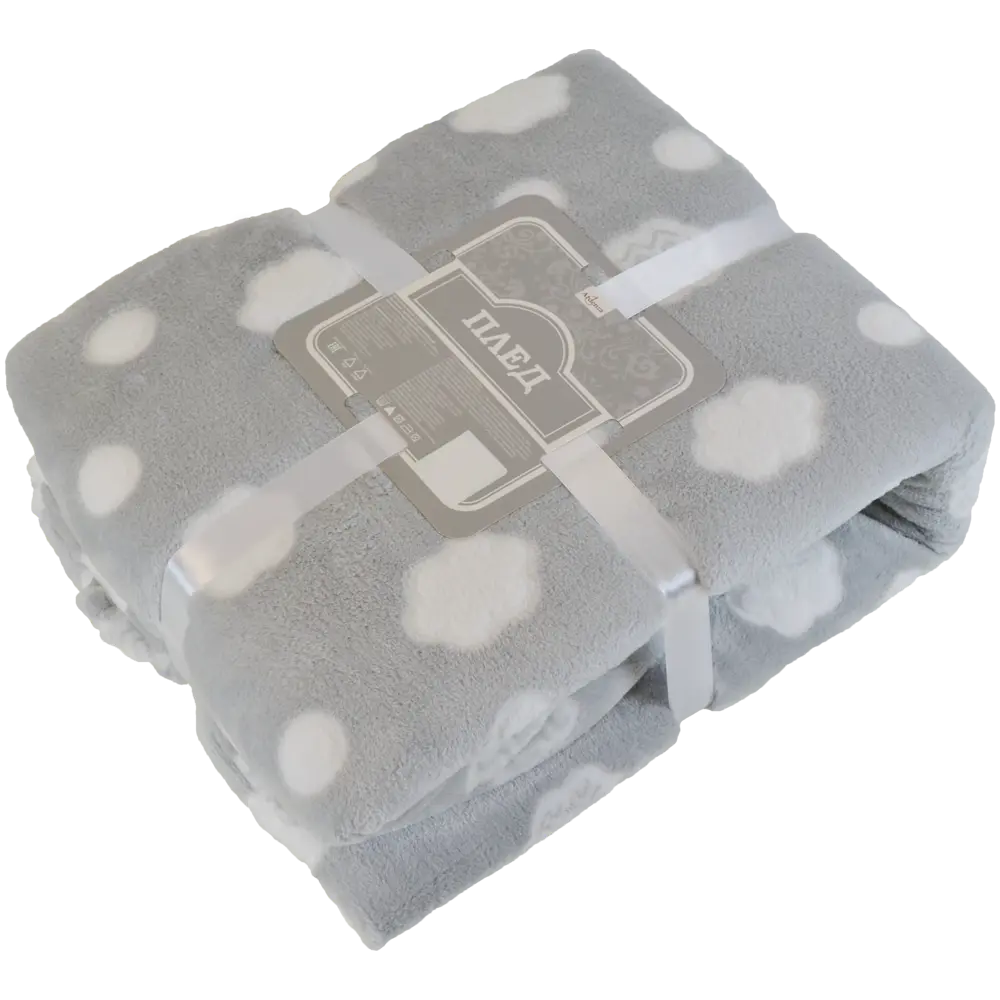 Плед «Облака» 140x200 см фланель цвет серый Santreyd STLM-2050485