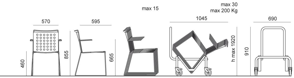 Urbantime Штабелируемый алюминиевый стул с подлокотниками Busy sun-id-1502551 - Вид №5