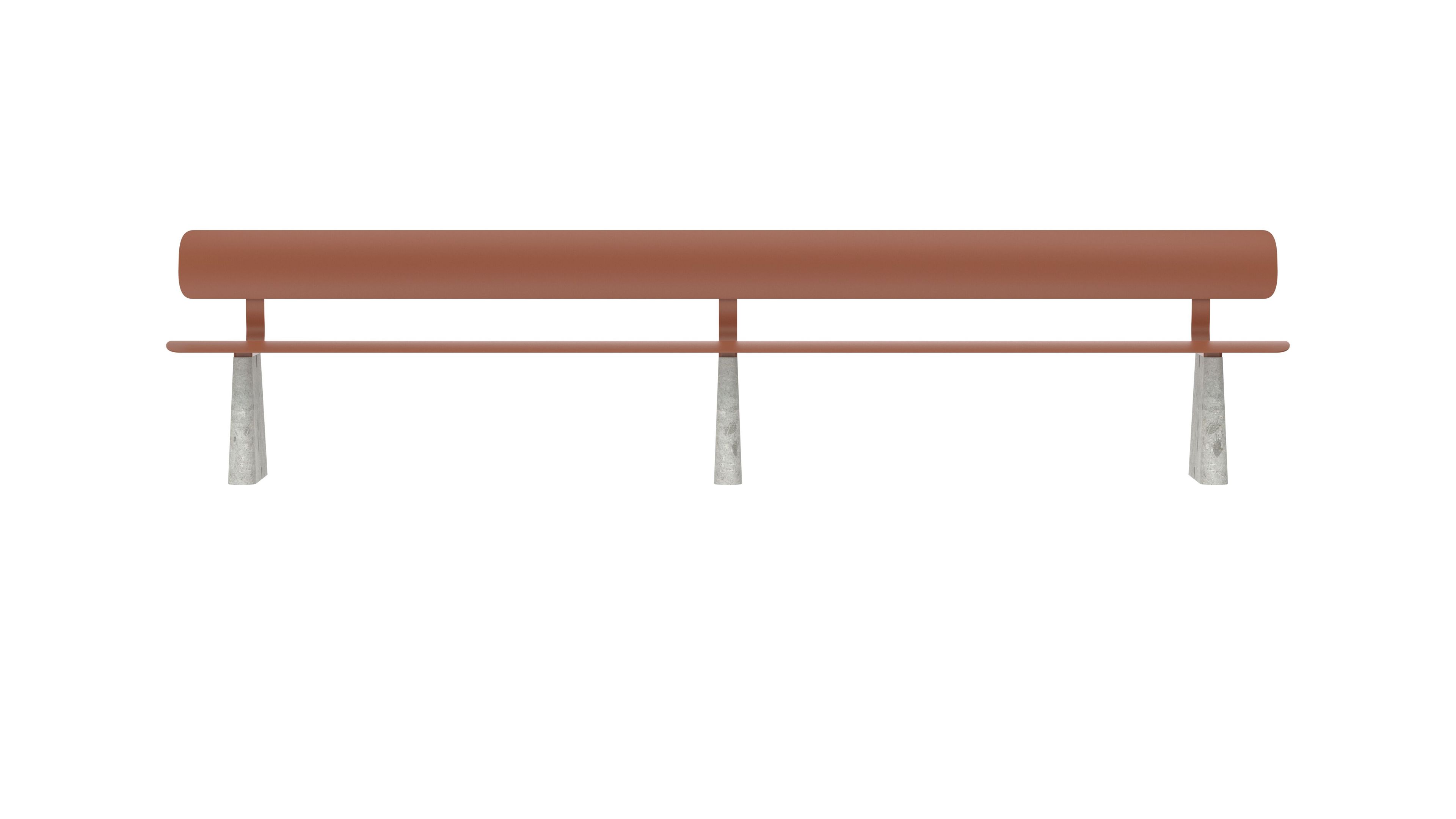 Стальная скамья с порошковым покрытием со спинкой FUNCTIONALS BEN ARCH-00041367 - Вид №23