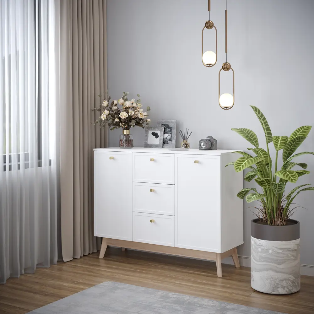 Комод KONSENSA Амьен 3 ящика 120x94x41.7 см ЛДСП цвет белый Лион STLM-2138879