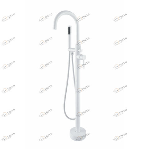 Orange Steel M99-336w Однозахватный напольный смеситель для ванны. Керамический дивертор, шланг, ручной душ. Цвет: белый Хром sun-id-1516933