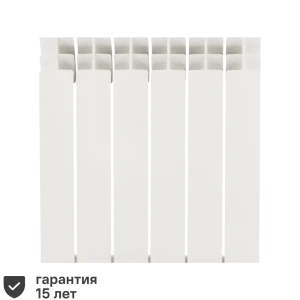 Радиатор секционный Monlan Aluminium 500/96 6 секций боковое подключение алюминий белый
