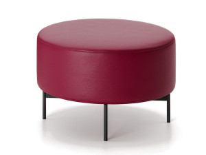 Круглый кожаный пуф