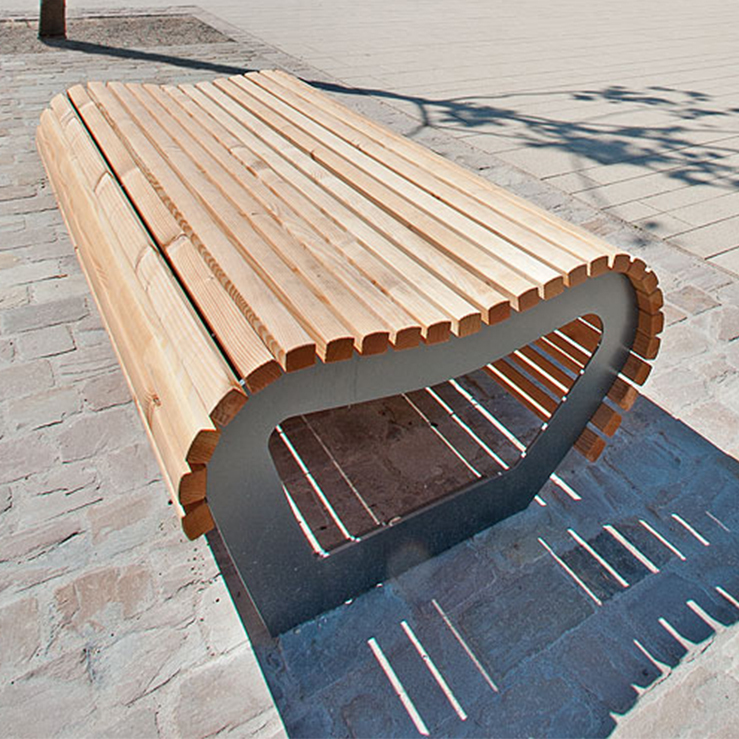 KUPE02.01.01-MS.VL ВОЛНА Купер 2, скамья парковая без спинки LAB.Space  - Вид №1