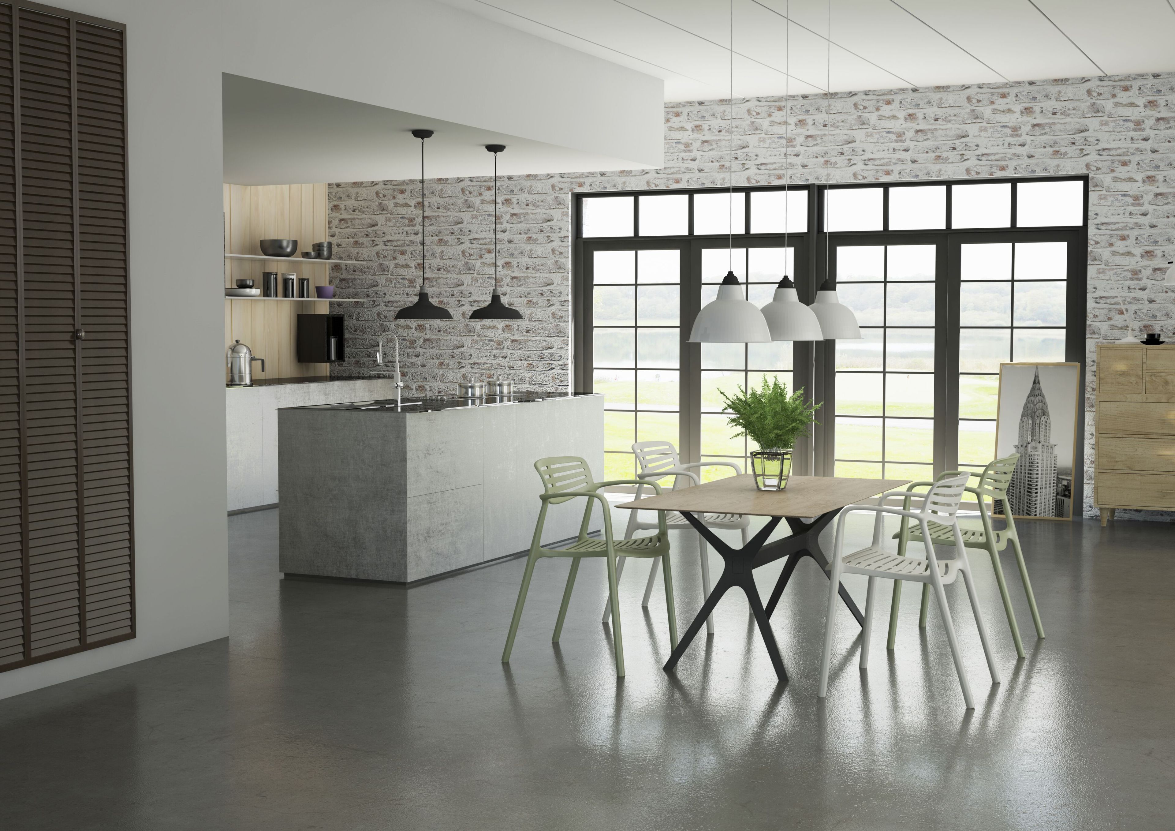 Полипропиленовый стул с подлокотниками Resol Толедо ARCH-00007835 - Вид №1