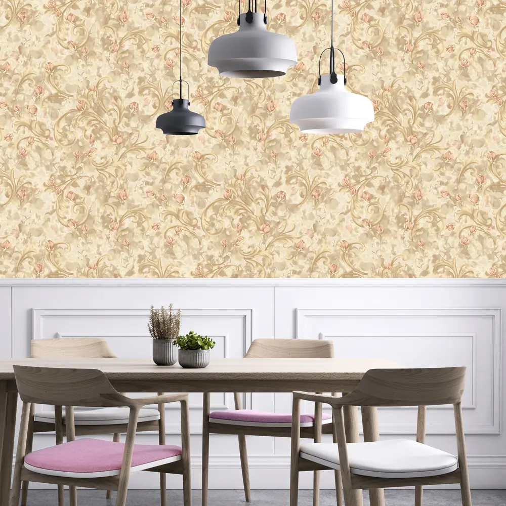 Обои флизелиновые Euro Decor Rosalina бежевые 1.06 м 1159-01 STLM-2032253 - Вид №2