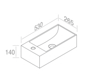 L262T3R1V0.100 Накладная раковина прямоугольная A. e T. Italia THIN Белый глянцевый AeT ITALIA - Вид №1