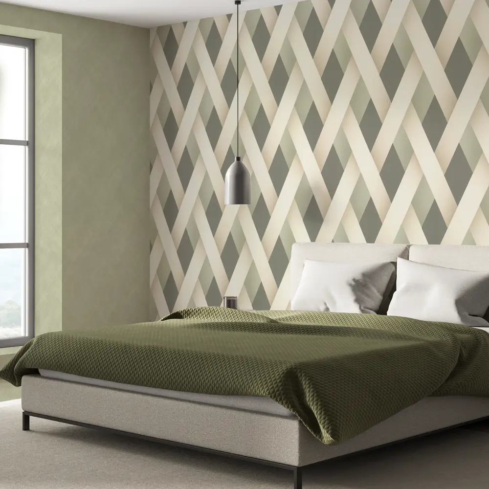 Флизелиновые обои Palitra Home Super зеленые 1.06 м 89436987 STLM-1585256 - Вид №5