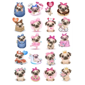 Декоративная наклейка Симфония Мопсы 210x297 мм