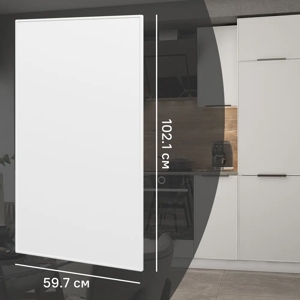 Фасад кухонного шкафа Инта 59.7x102.1 см KONSENSA ЛДСП цвет белый Инта белая STLM-2021784