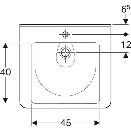 128667000 Раковина Geberit Renova Comfort Square, безбарьерная Geberit  - Вид №22