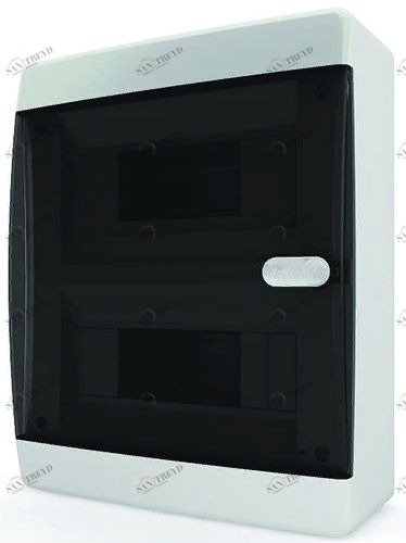 Бокс внешний на 18 модулей Tekfor (черная прозрачная дверь) 7299