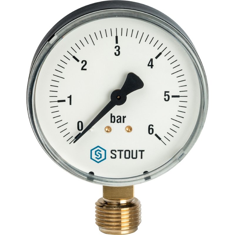 Манометр радиальный 80 мм 1/2" 6 бар STOUT SIM0010800615 - Вид №4