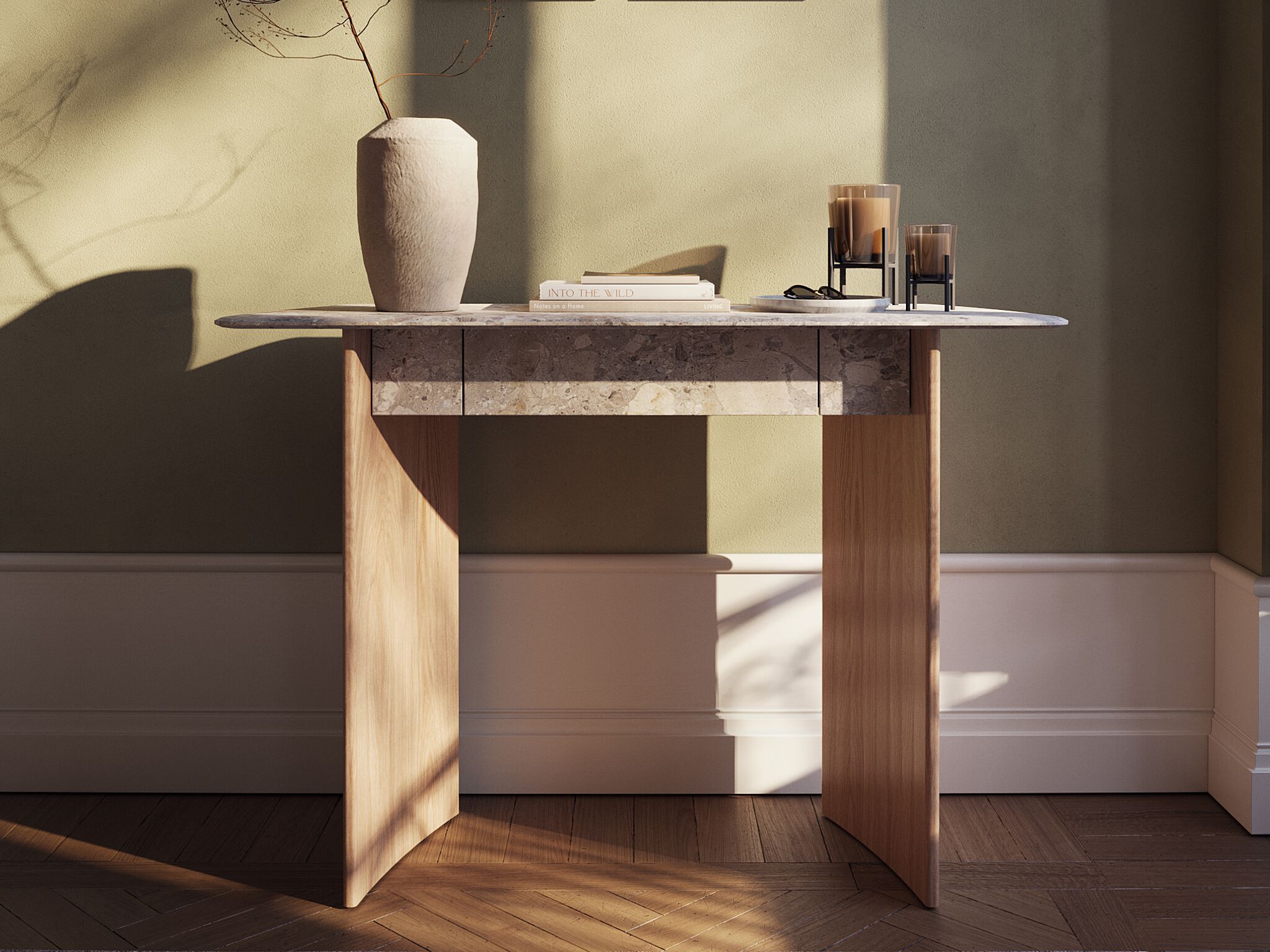 Прямоугольная мраморная консоль с ящиками Maami Home TORII ARCH-00063680