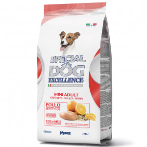 ПР0059866 Корм для собак EXCELLENCE для мелк.пород, курица, рис, льняное семя, цитрусовые сух.3кг SPECIAL DOG