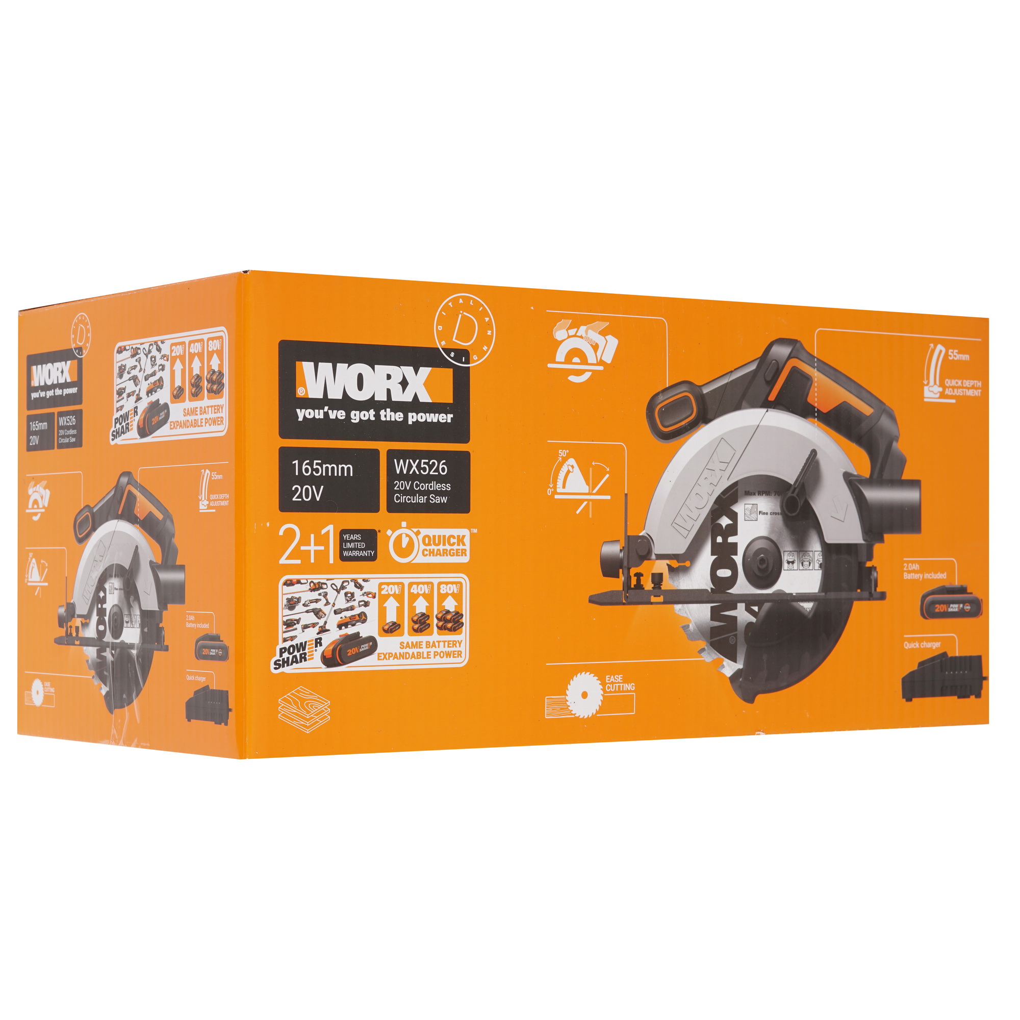 Пила дисковая WORX WX526 PowerShare 20V 9209046 STDN-0138534 - Вид №11