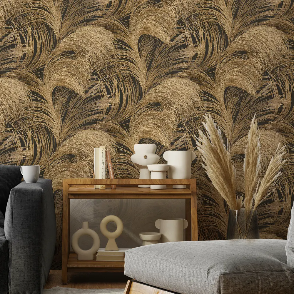 Обои флизелиновые Euro Decor Freya черные 1.06 м ED7188-22 86549295 STLM-2022284 - Вид №2