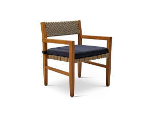 Стул для сада из тикового дерева с подлокотниками