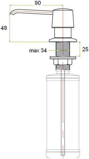 Встраиваемый дозатор ZorG Inox ZR-20 BR для жидкого мыла, бронза - Вид №1
