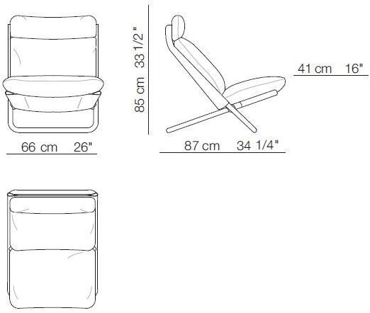 arflex Мягкое кожаное кресло с подголовником sun-id-1402613 - Вид №1