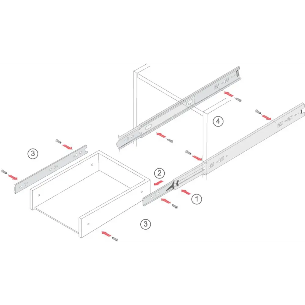 Направляющие шариковые DB3501 300 мм, металл, цвет цинк Santreyd STLM-2137450 - Вид №4