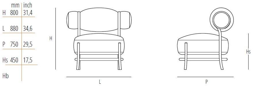 Wiener GTV Design Кресло из ткани с подлокотниками sun-id-1428867 - Вид №5