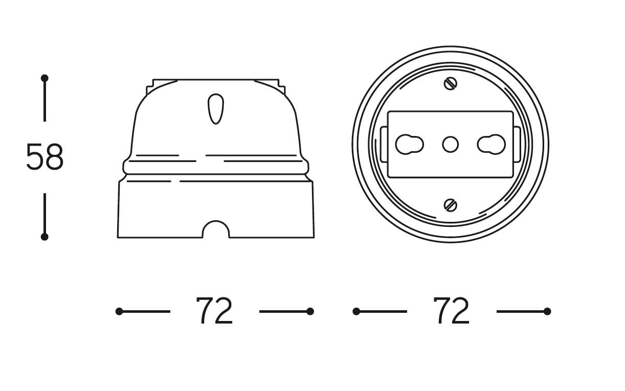 Керамическая одиночная электрическая розетка Aldo Bernardi Rigel ARCH-00002848 - Вид №1