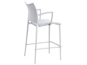 Высокий стул из синтетического материала со спинкой