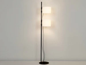 Milan Iluminacion Торшер с регулируемой высотой из ткани и стали Twain 6904