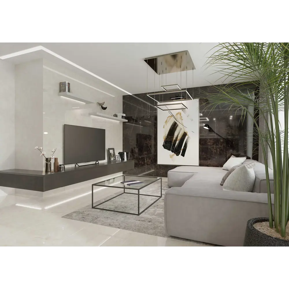 Керамогранит Onlygres Marble MOG401 60x120 см 2.16 м² полированный цвет коричнево-черный Santreyd STLM-2101378 - Вид №7
