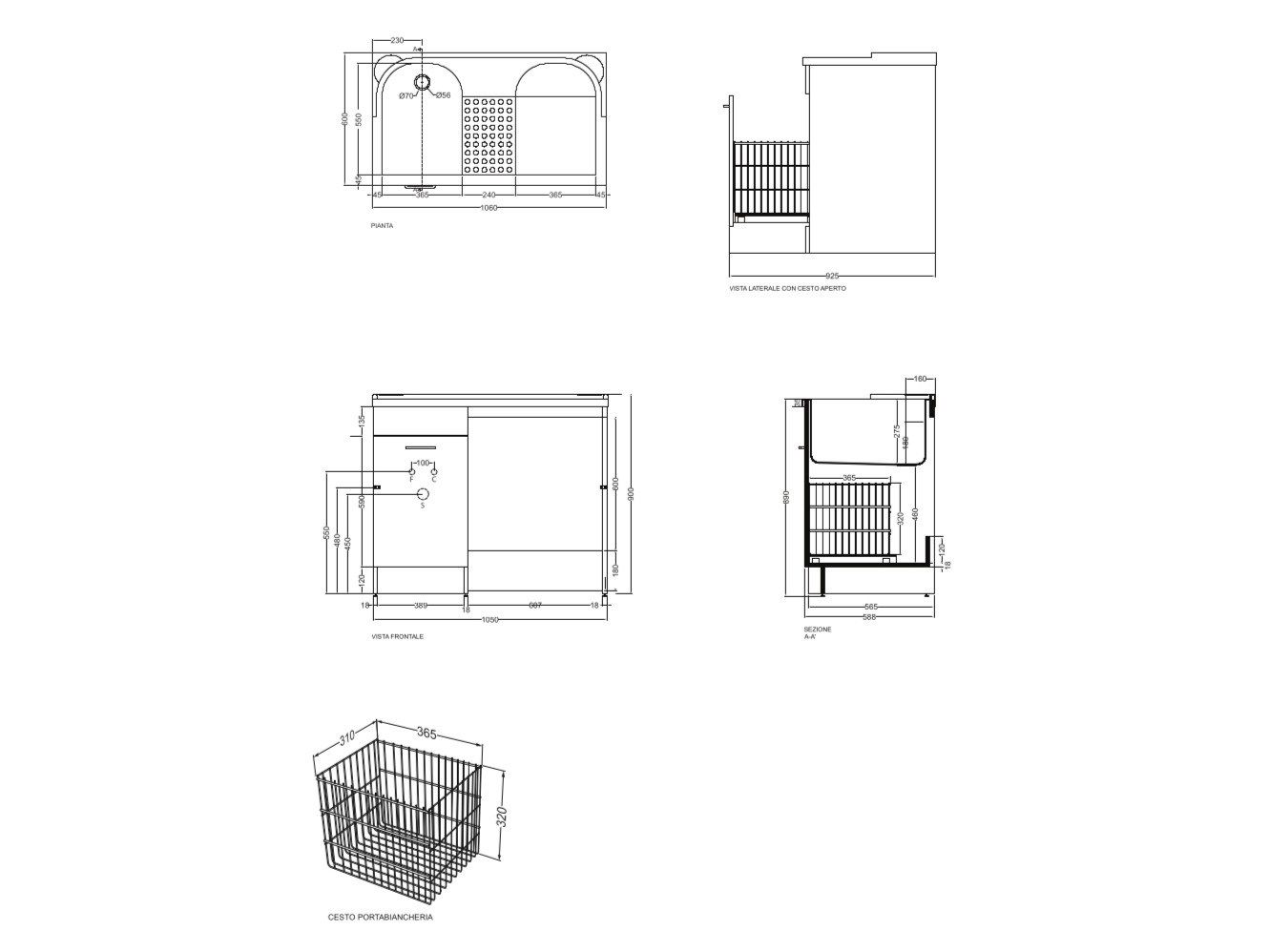 Шкаф для белья из ДСП с бельевой стойкой для стиральной машины COLAVENE Duo ARCH-00049856 - Вид №9