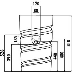 CL084-00CB00E-0000 Раковина моноблок с отверстием для смесителя CL084.00000 Creavit  - Вид №1