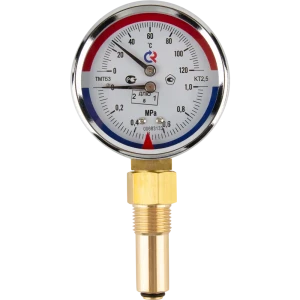Термоманометр радиальный Росма ТМТБ-31Р.1 10 бар 120С Дк80 1/2" шток 46 мм 00000002331